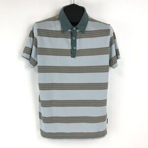 Mountain Hardwear Polo Shirt Men's Medium Striped Short Sleeve Cotton Blend